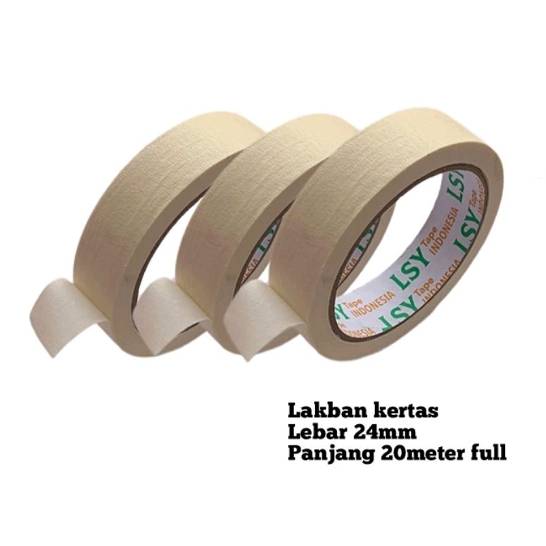 

masking tape / lakban kertas LSY TAPE 24mm x 20meter full ( CHO )