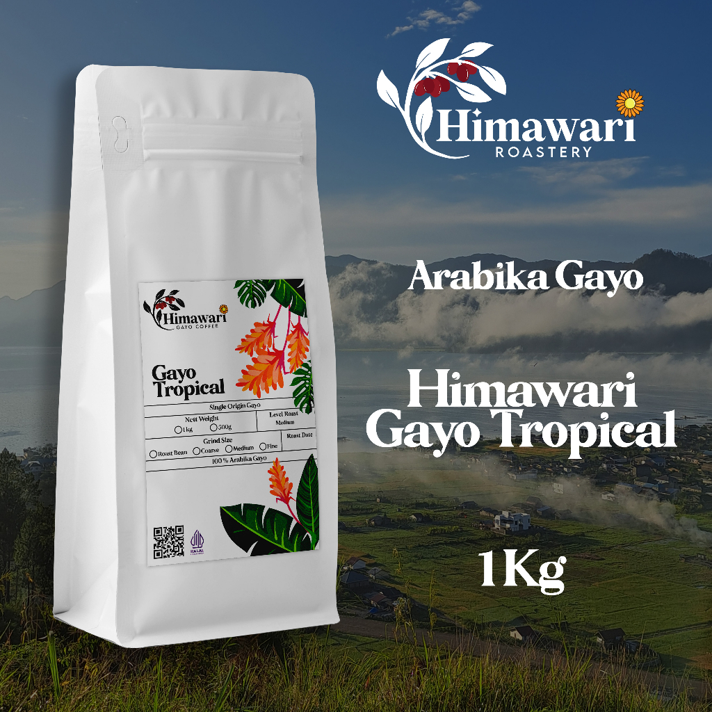 

Himawari Kopi Arabika Gayo Tropical Roast Bean dan Bubuk Kopi 1 KG