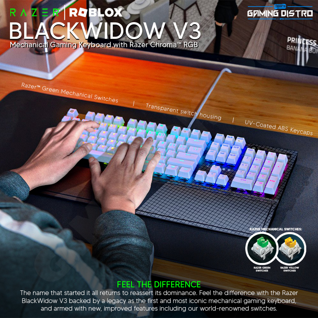 Keyboard Gaming Razer Blackwidow V3 Roblox Edition with RGB Chroma