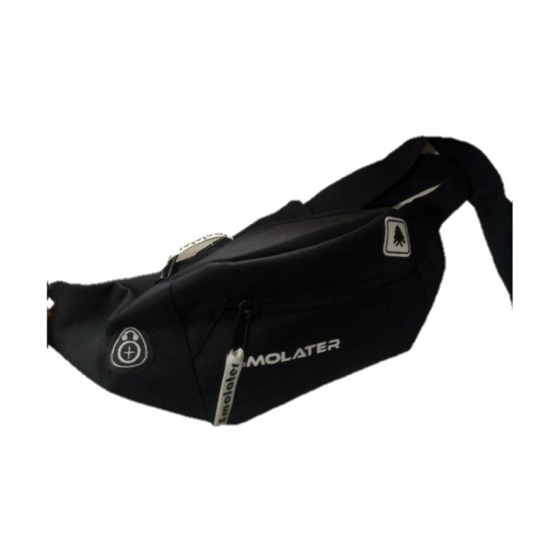 waistbag pria hitam polos/tas slempang pria /tas kecil tas pinggang hitam polos/tas trendi /waist ba