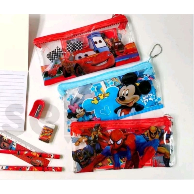 

paket alat tulis 7in1 / tempat pensil alat tulis set / paket alat tulis karakter