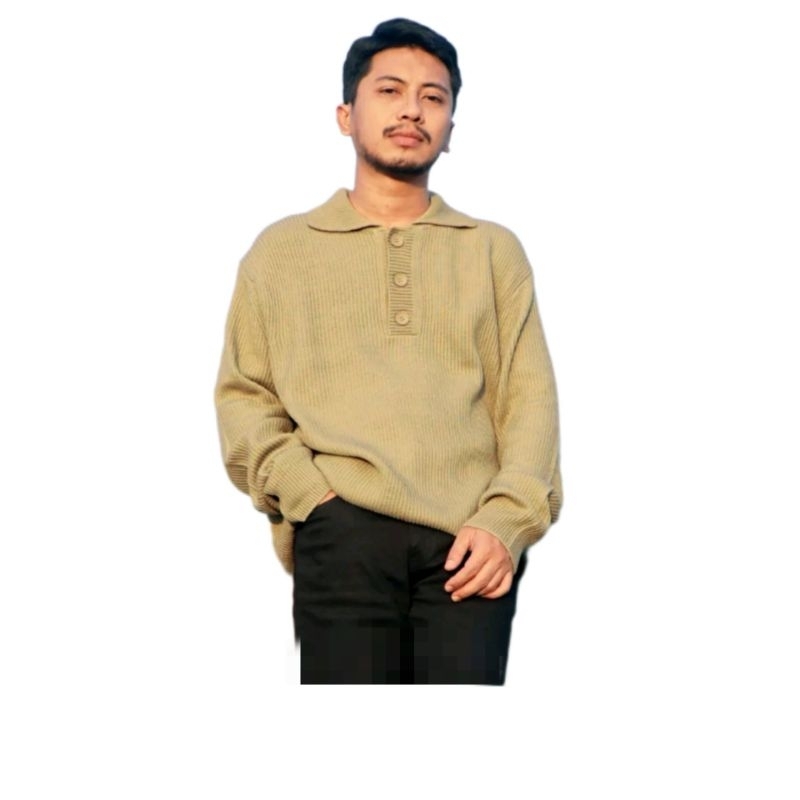 sweater Rajut Collar by 8seconds Korea Brand original