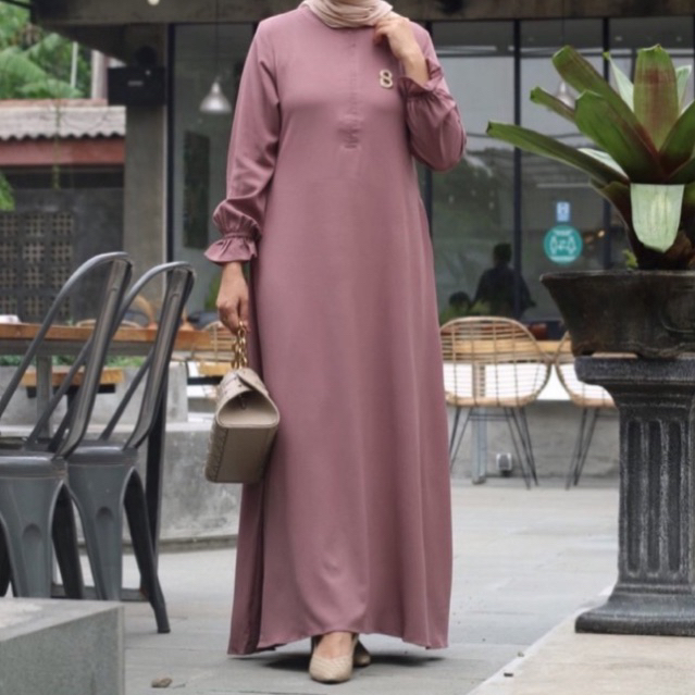 hafsah dress gamis polos simpel elegan Muslim