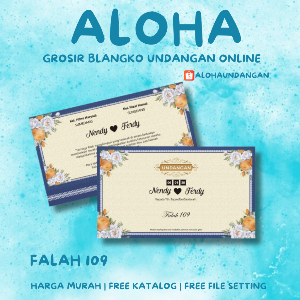 BLANGKO UNDANGAN NIKAH MURAH FALAH 109 | Aloha Undangan