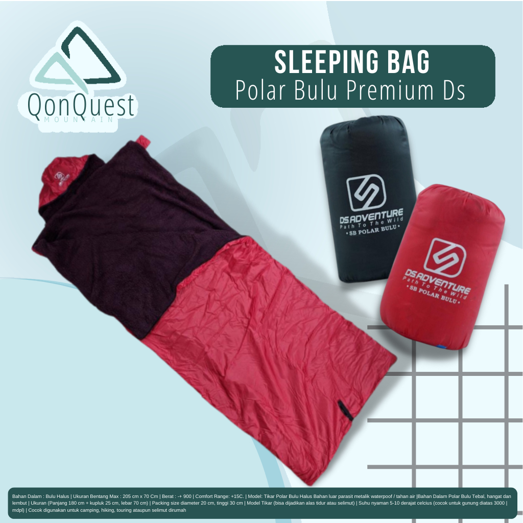 Sleeping bag ds adventure premium - kantung tidur camping - sleping bag bulu tebal - sleeping bag ca