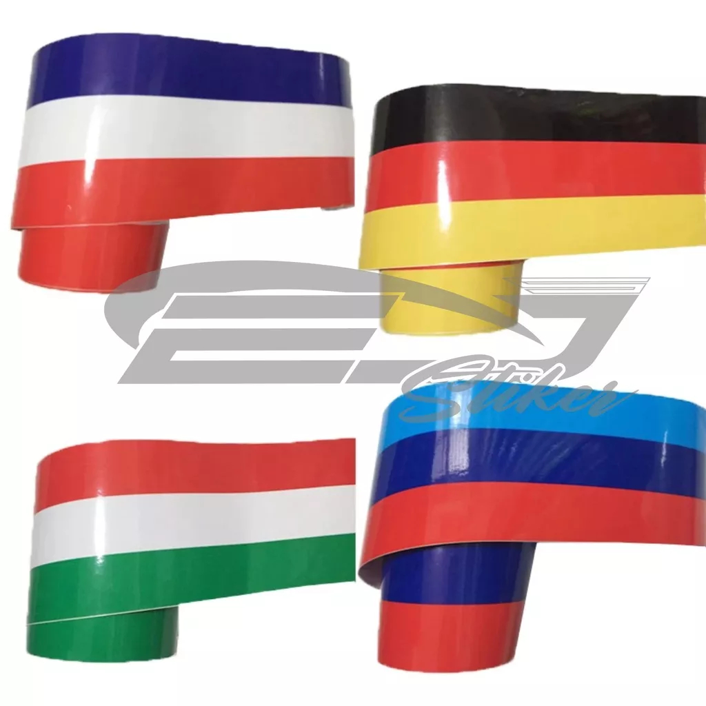 STIKER BENDERA LIST MOTOR SIAP PAKAI-STIKER BENDERA MOBIL GERMAN, ITALIY, BMW TERMURAH