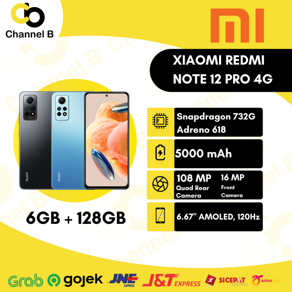 Xiaomi Redmi Note 12 Pro 4G - Smartphone ( Ram 6GB / 128GB ) - Garansi Resmi