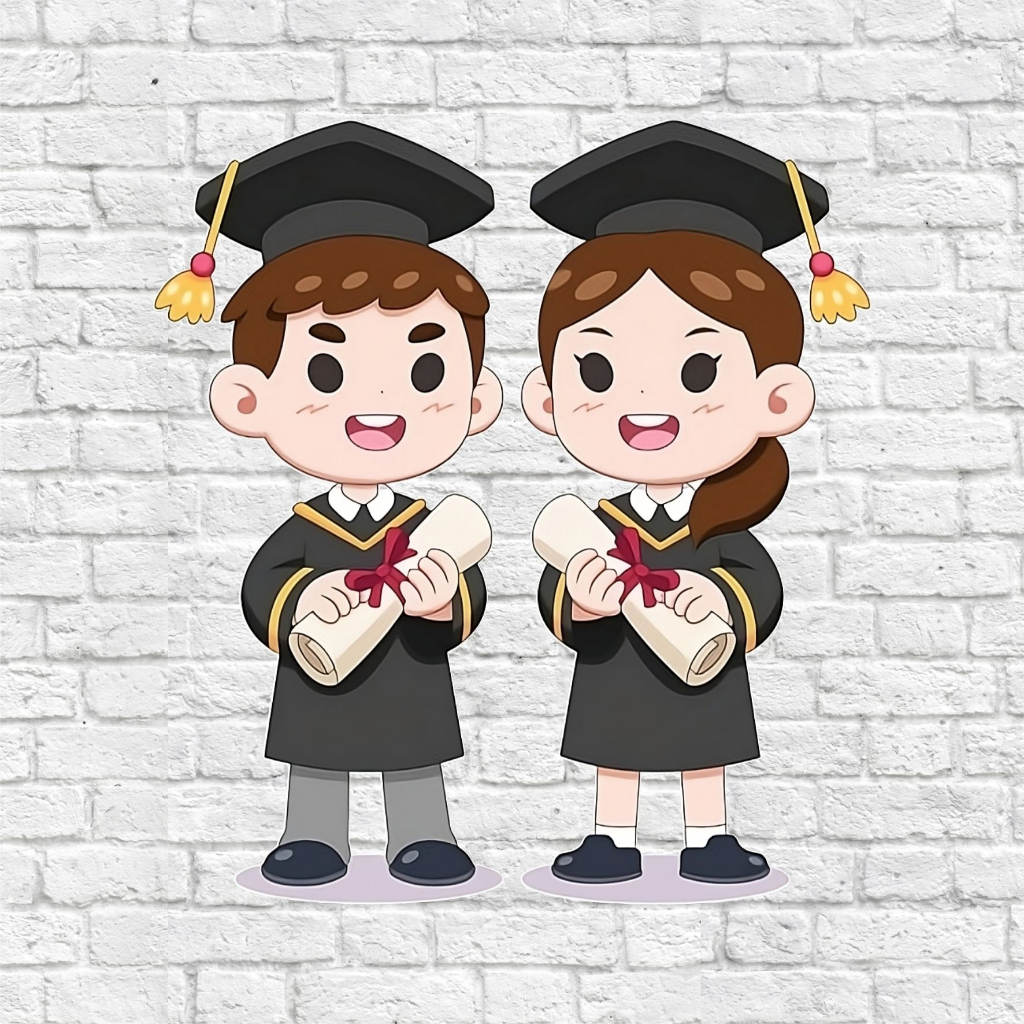 Figur Vandel Plakat Piala Akrilik Kartun Wisuda (Model 05)