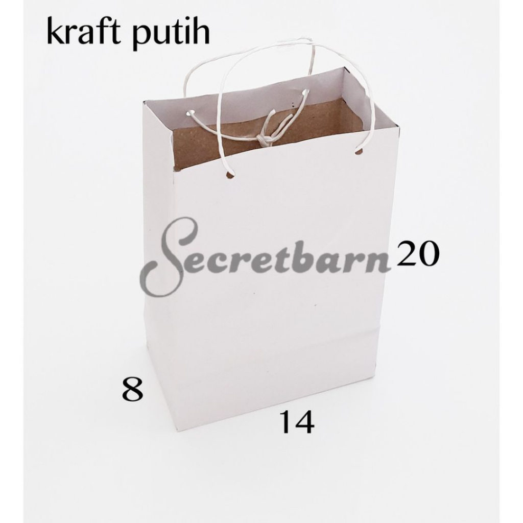 

paperbag PUTIH paper bag polos kraft tas kertas samson 14 x 20 shopping souvenir goodie doff