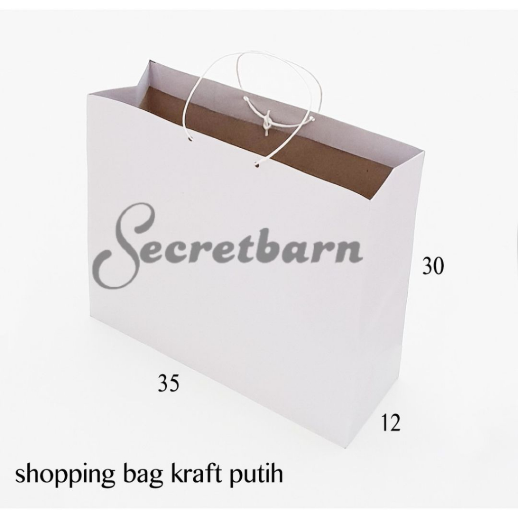 

paperbag PUTIH paper bag polos ukuran 35x30 tas kertas kraft doff shopping goodie bag souvenir XL