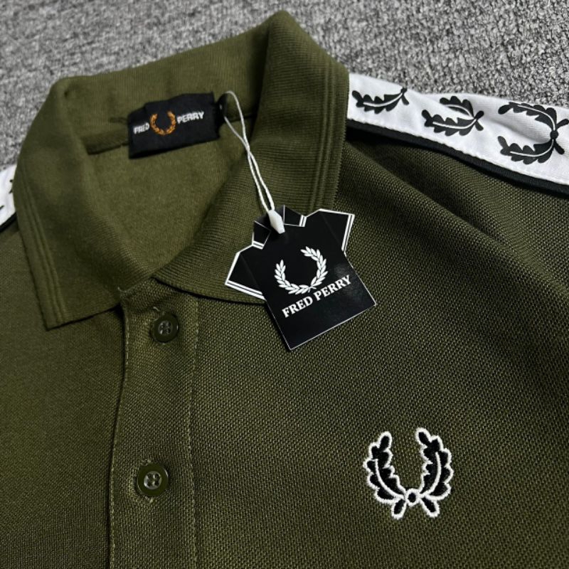 KAOS POLO FREDPERRY ARMY FULL TAG LABEL CASUAL