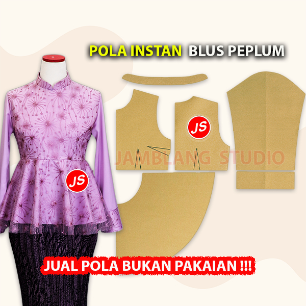 Pola Instan Blus Peplum Jamblang Studio