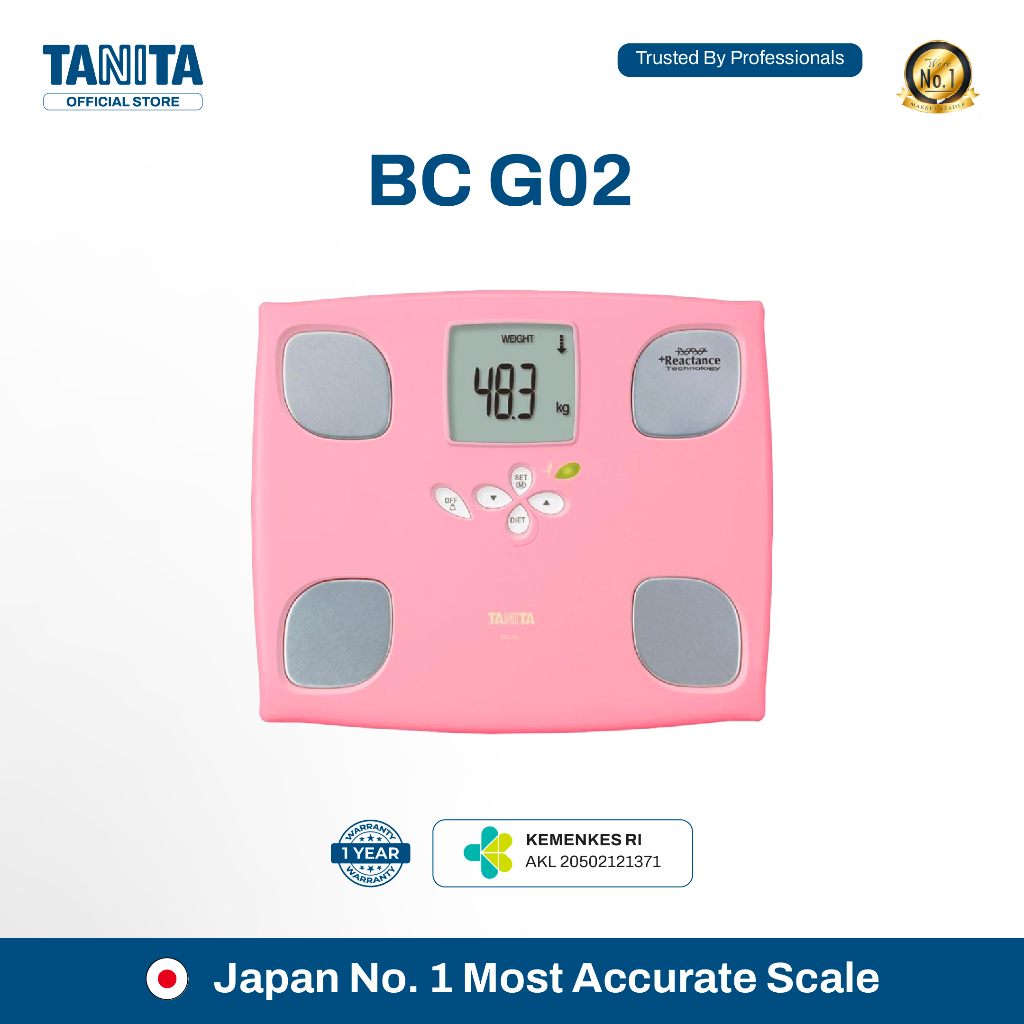 TANITA BC-G02 Timbangan Badan Digital BMI 9 in 1 Fitplus Pink
