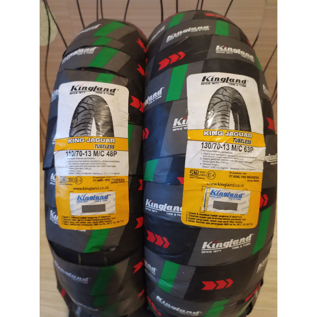 Ban Luar Depan Belakang Motor Kingland King Jaguar 130/70- dan 110/70 Ring 13 Tubeless ban Motor PCX