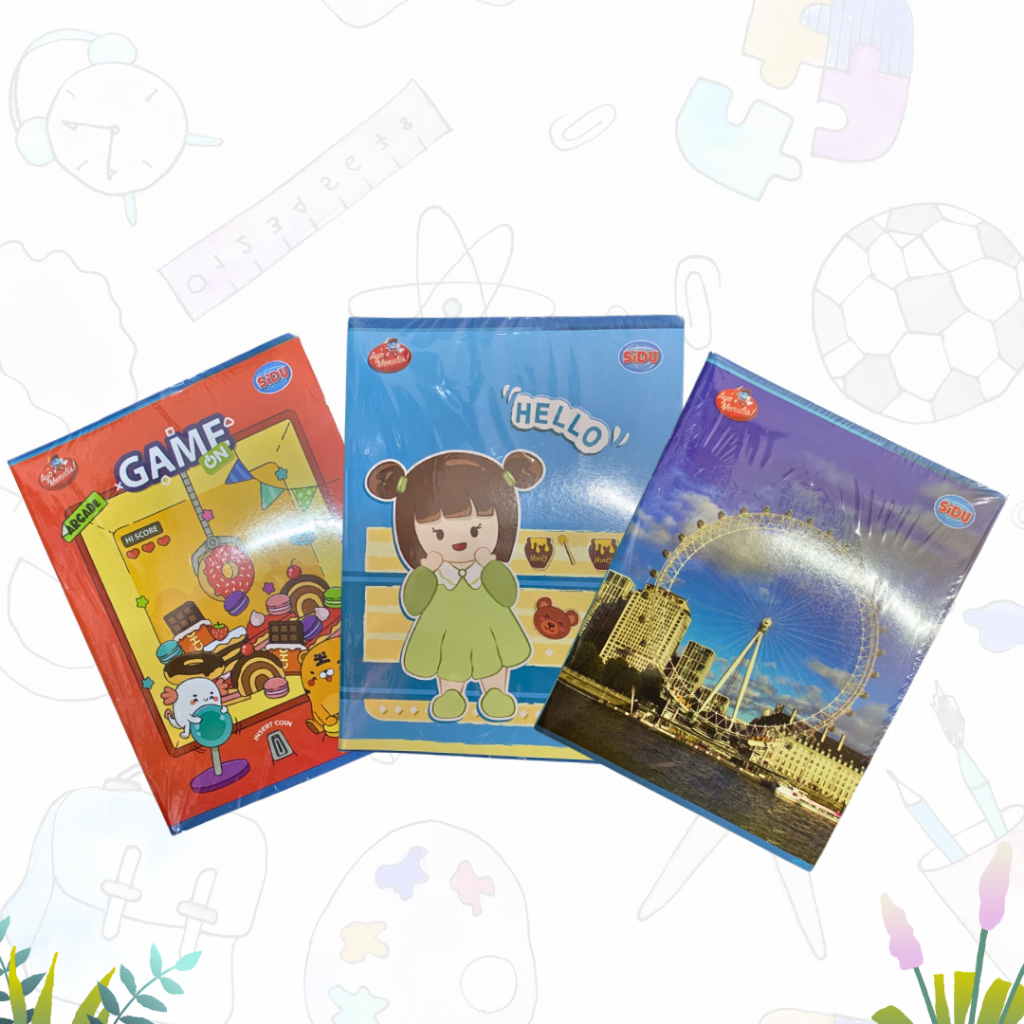 

BUKU TULIS SIDU 58 LEMBAR ( 1 PACK/10 BUKU) /BUKU SIDU ISI 10/ MOTIF RANDOM