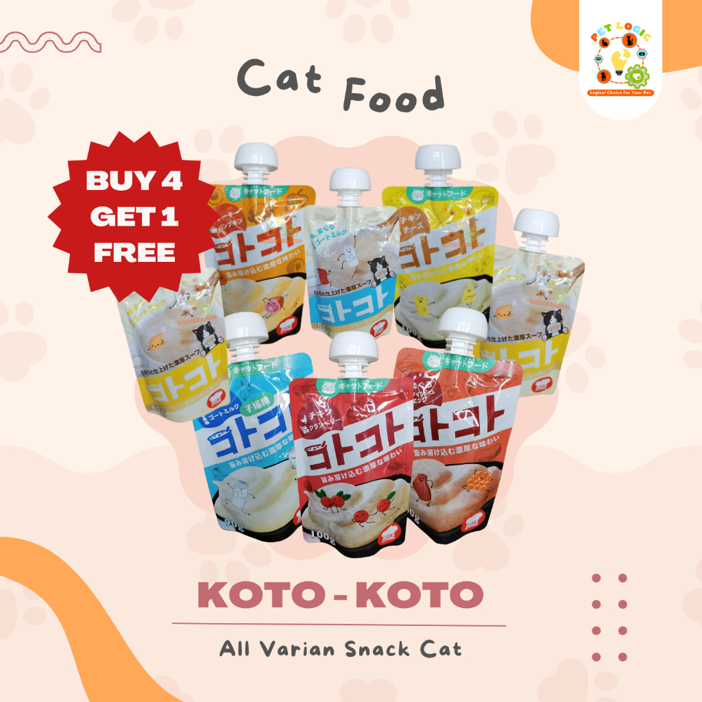 PROMO BUY 4 GET 1 FREE Makanan Kucing Snack Kucing Threats Koto Koto Cat 90 - 100gr Bebas Pilih Vari