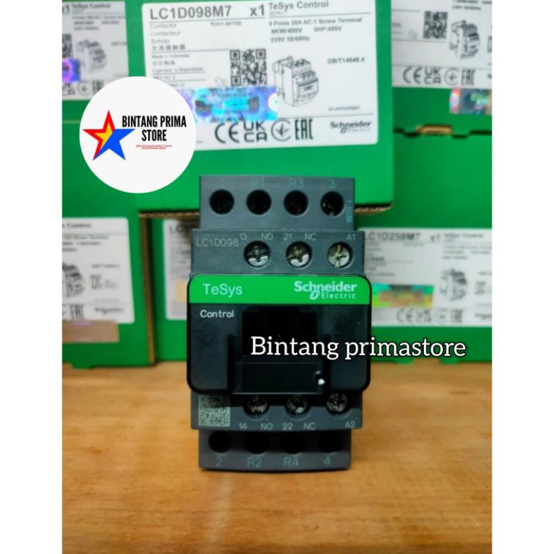 Kontaktor / Contactor LC1D098 M7 20A 4P Schneider