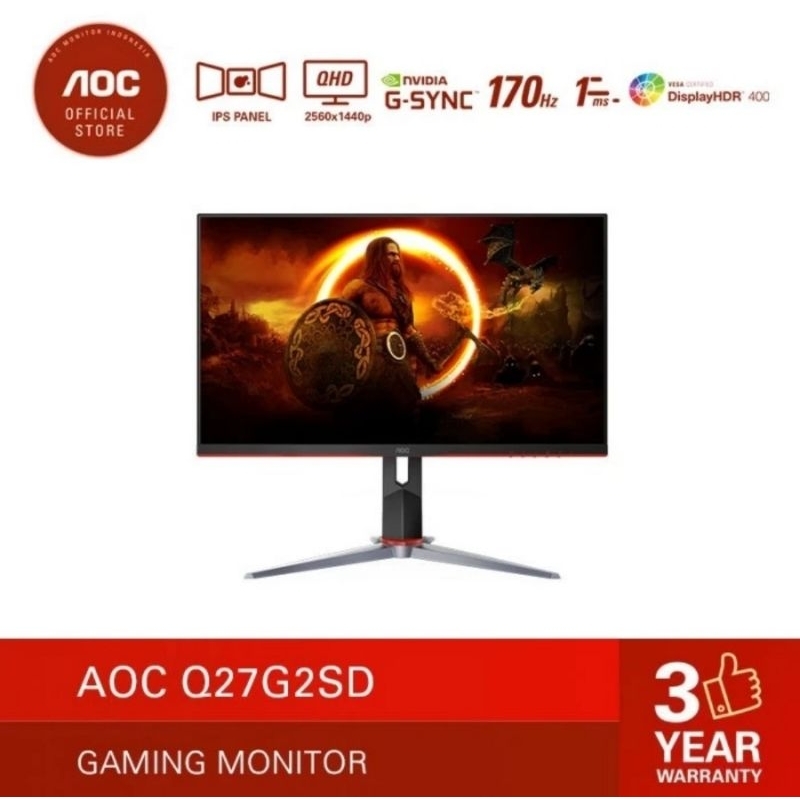 Monitor Gaming AOC 27 Inch QHD 170Hz IPS