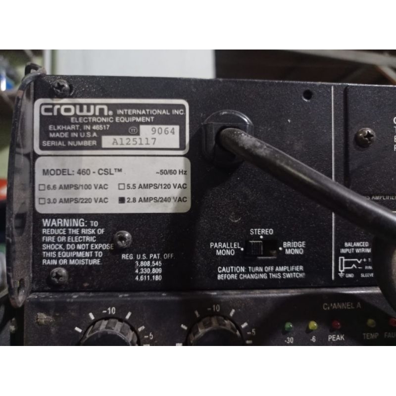 power amplifier crown 460 csl bekas second