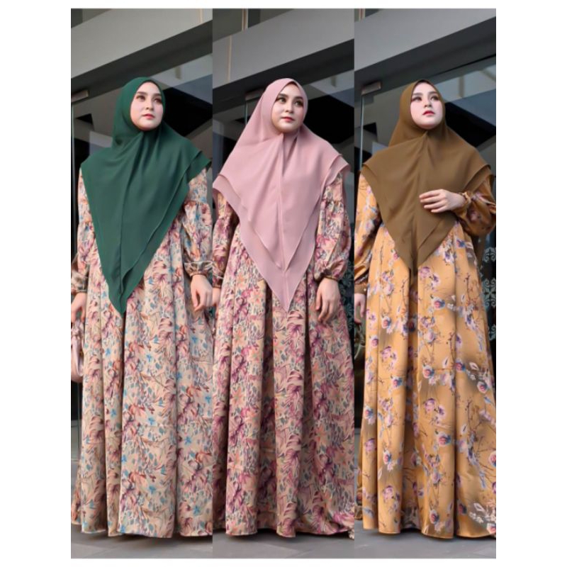 CLOVER MARIGOLD CAMELIA GAMIS SILK DIOR BY NONA ANNA HIJAB