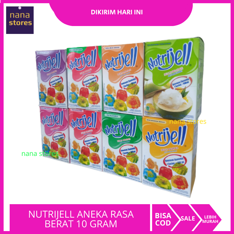 

NUTRIJELL RASA STROBERI, MELON, ANGGUR, KELAPA, JERUK, MANGGA, JAMBU DAN LECI ISI 10 GR / 1 SACHET