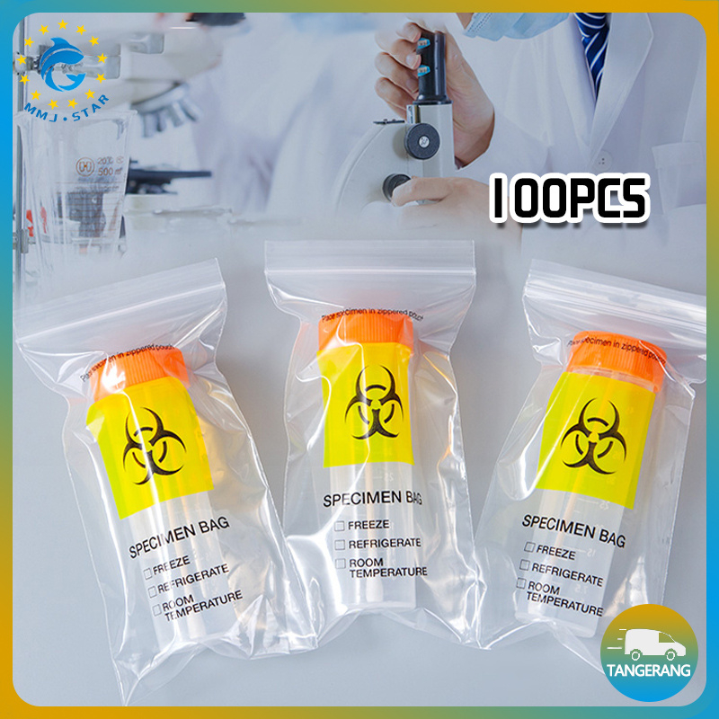 【100pcs】Tas Biohazard 12x18.5cm/Spesimen Bag Biohazard/Kantong BioHazard