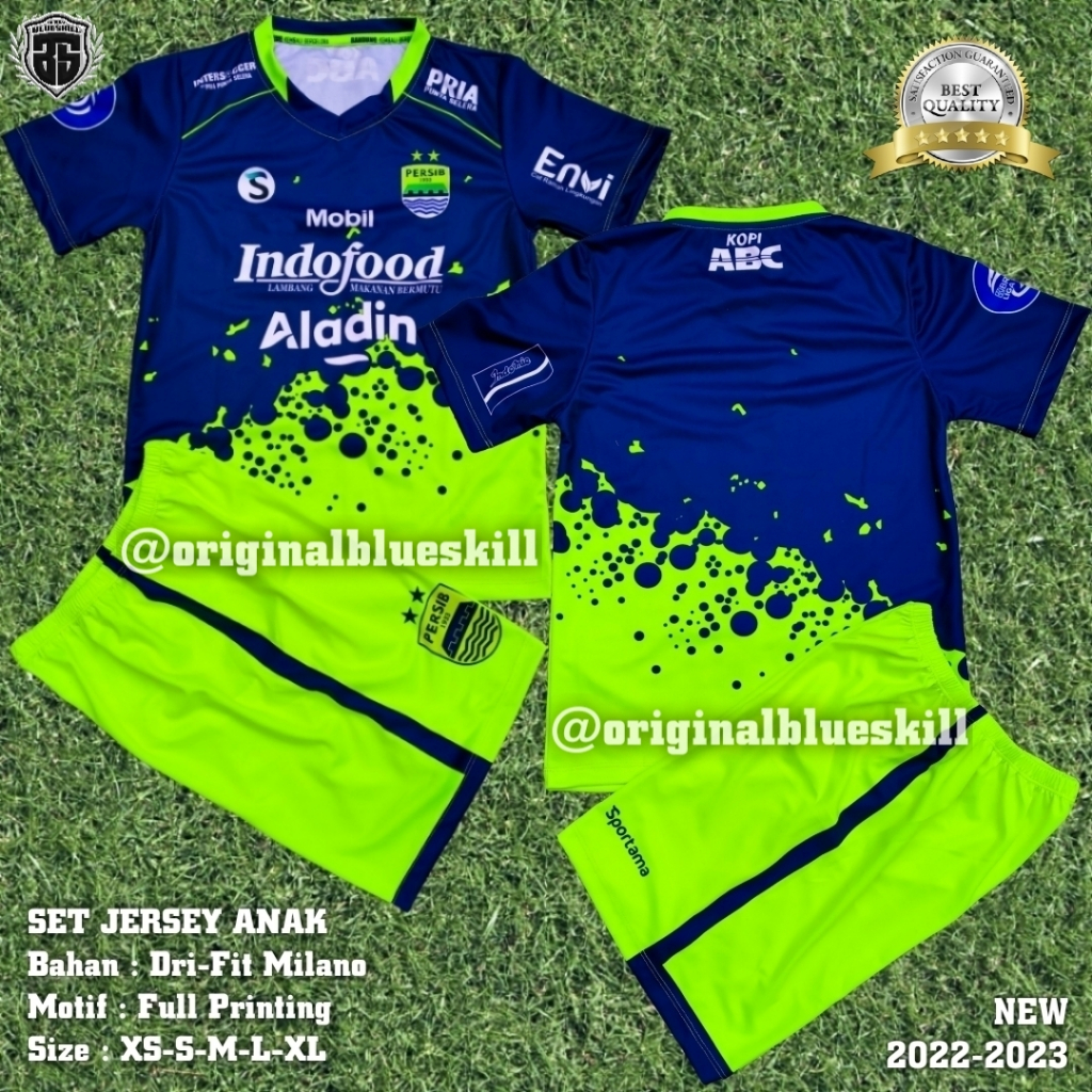 Setelan jersey persib 3rd 2022/2023 / setelan jersey bola anak third / pakaian olahraga anak / jersey sepak bola anak / setelan jersey anak liga Bri liga lokal persib bandung terbaru