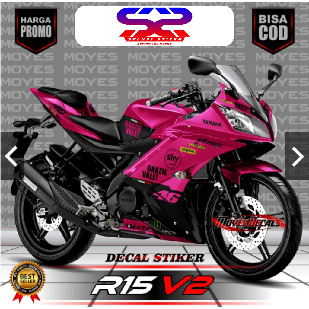 COD Variasi Stiker Yamaha R15 V2 Fullbody Decal R15 V2 Desain Pink Keren