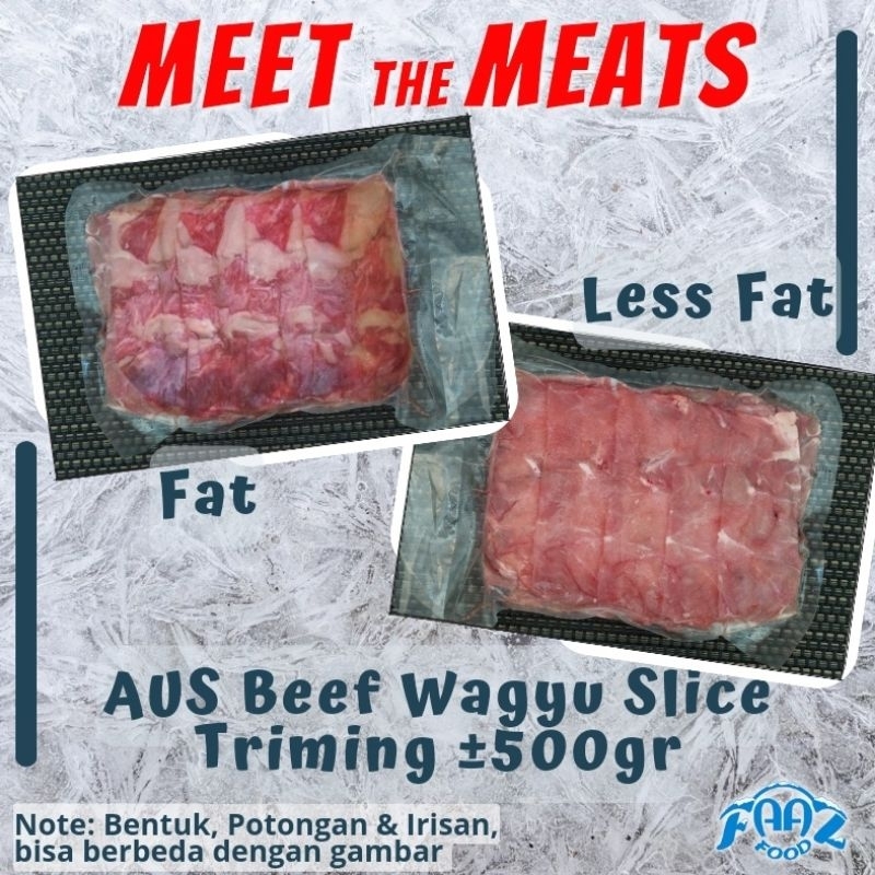 

Beef Slice Wagyu Triming 500gr (Daging Iris Wagyu, Daging Grill, BBQ)
