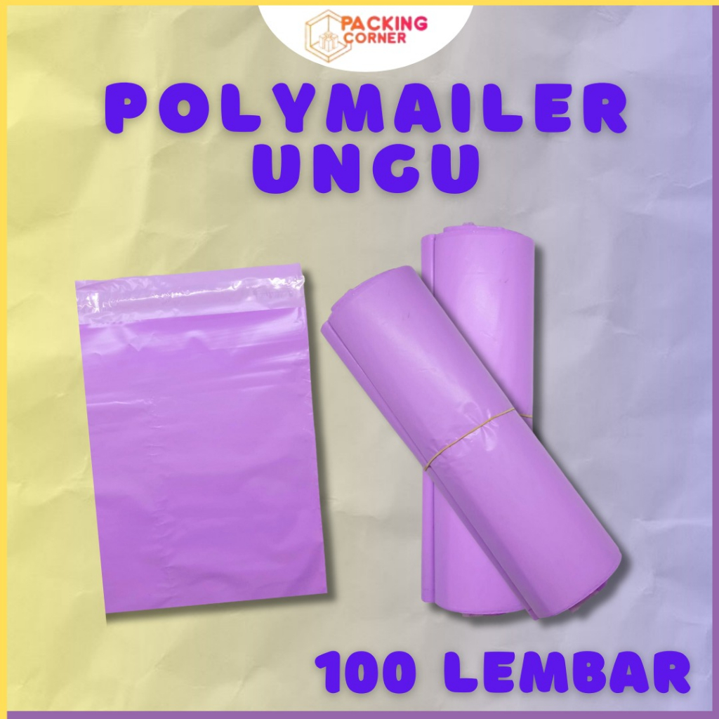 

Polymailer Warna Ungu 28x42 isi 100 pcs Tebal Glossy MURAH Plastik Packing Online Shop