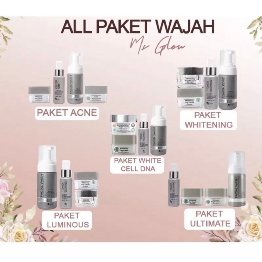 MS GLOW PAKET WAJAH DENGAN DAY CREAM / BB CREAM/ WHITE CELL DNA /ALL PRODUK MS GLOW  BPOM