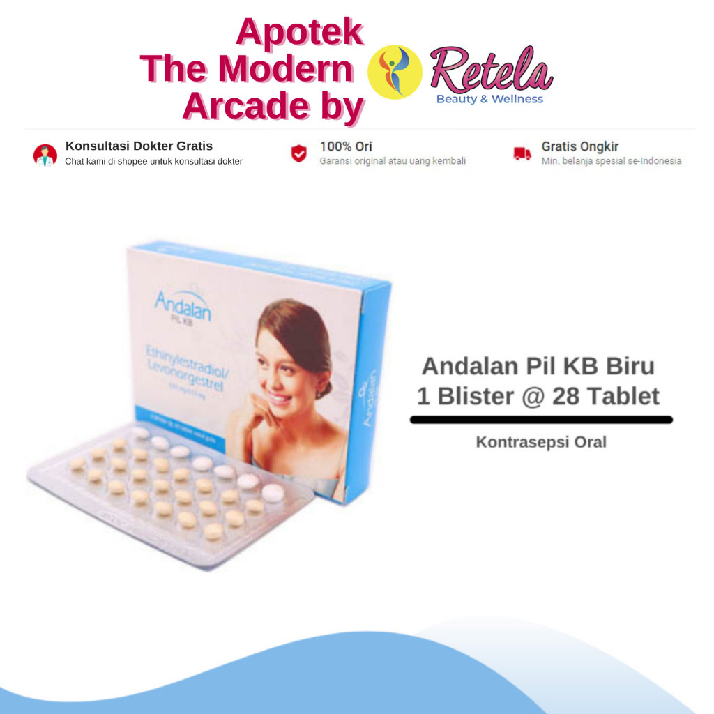 Andalan Pil KB Biru 1 Blister @ 28 Tablet / Kontrasepsi Oral Untuk Mencegah Kehamilan / TMA