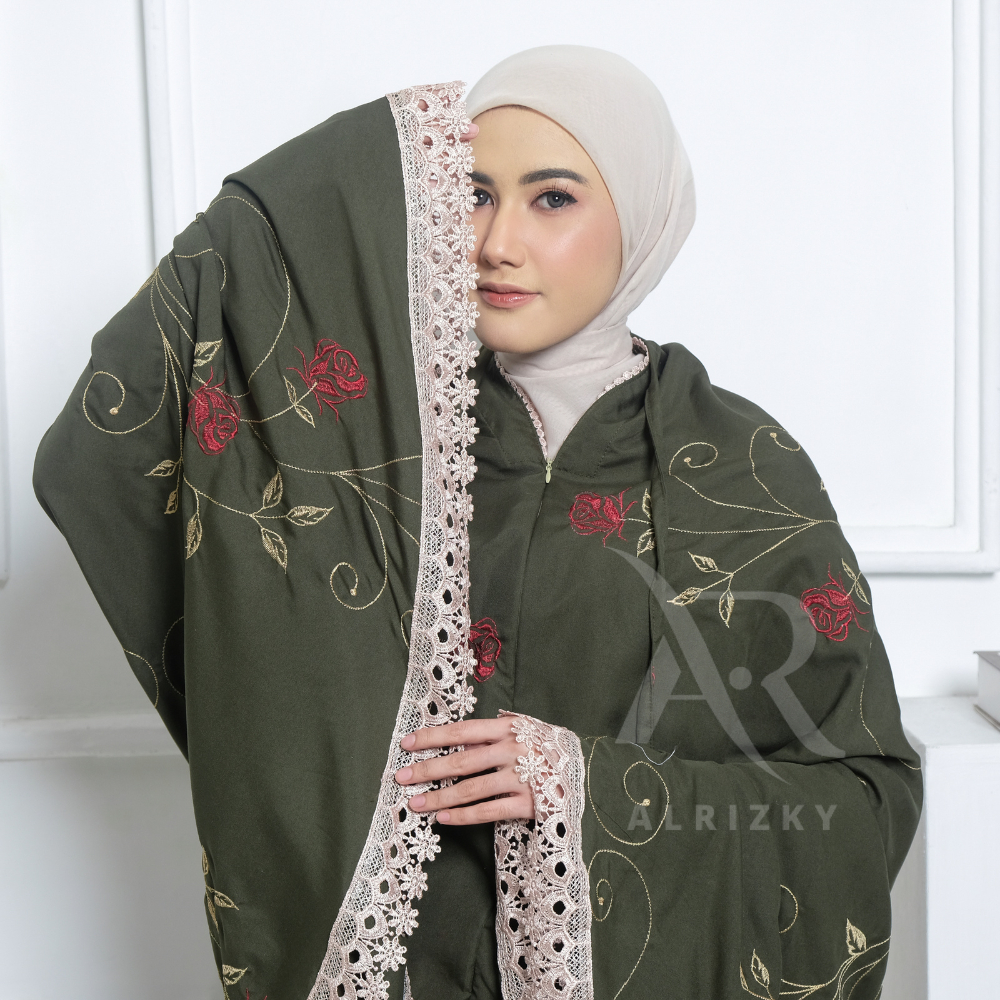 ALRIZKY - Mukena Dewasa Bordir Syahira 2in1 Katun Mikro