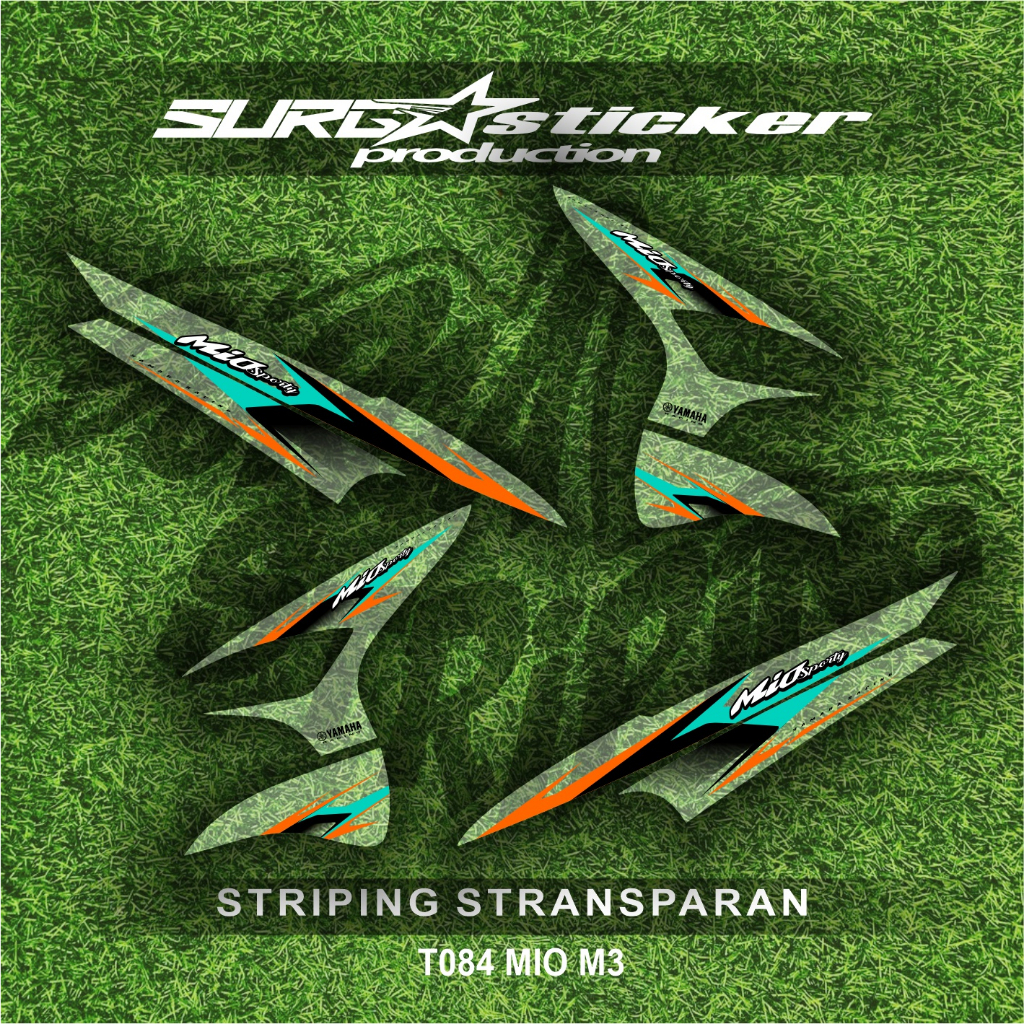 T085 Sticker Striping Transparan mio sporty desain bebas custom nama dan warna