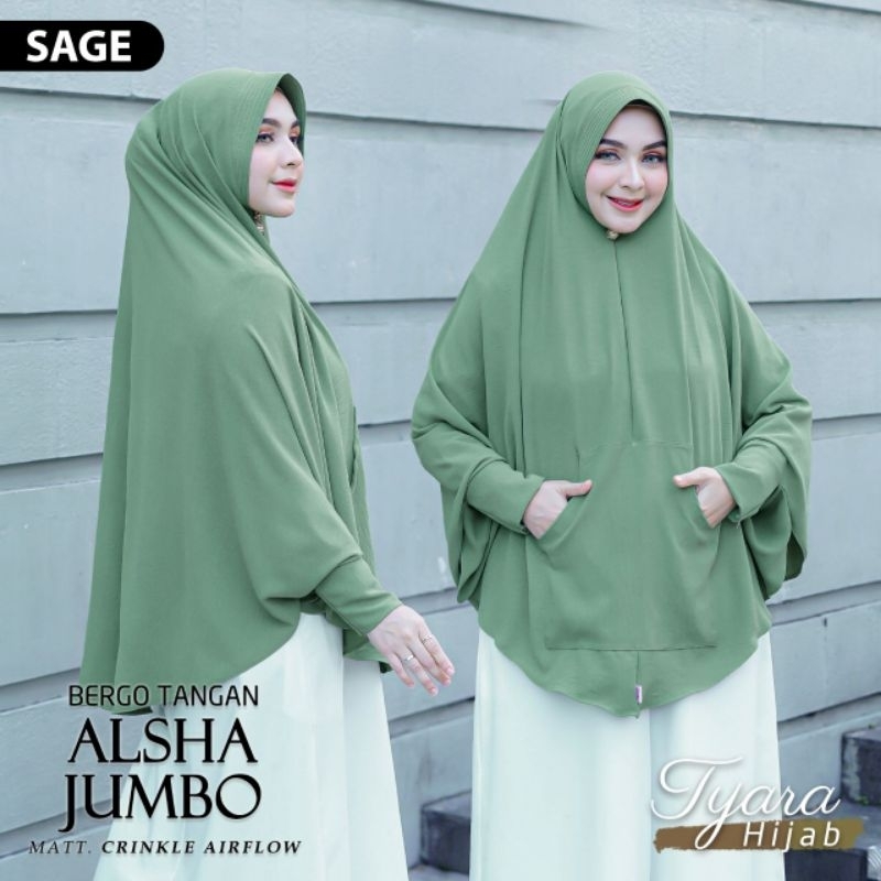 TYARA Hijab lengan jumbo alsha/ bergo lengan panjang / jilban tangan saku
