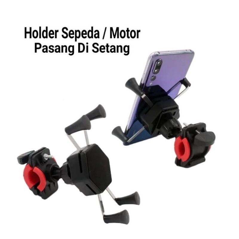 Holder XGrip X Stang Handphone Gps Sepeda Motor Pasang Setang Stand X Grip Kuat Praktis