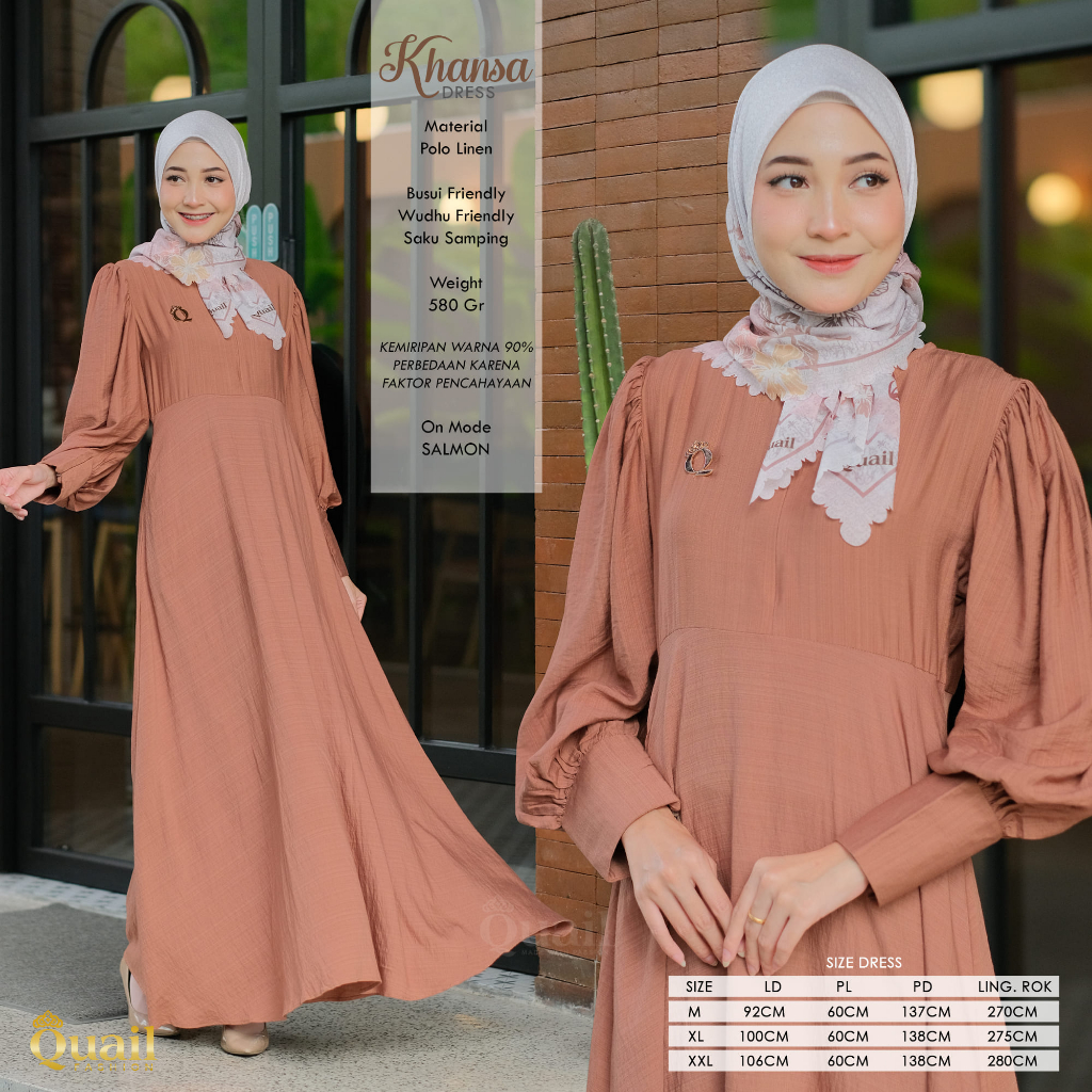 Quail Hijab - KHANSA EXCLUSIVE DRESS ORI QUAIL GAMIS POLOS