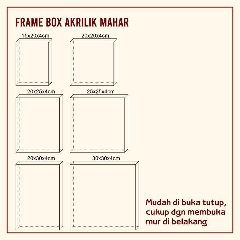 Frame Box Mahar Acrylic size besar
