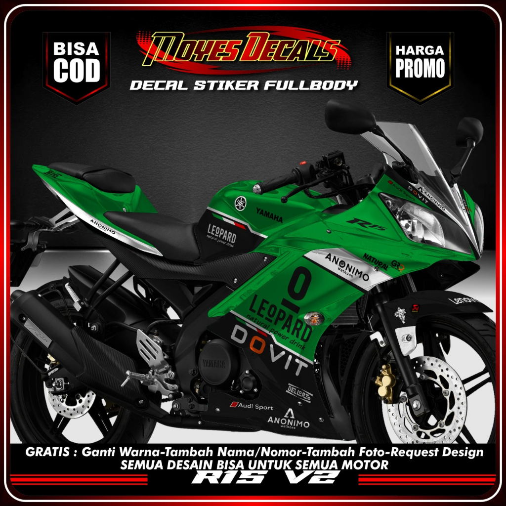 Decal YAMAHA R15 V2 Full Body Stiker R15 V2 Full Body Striping R15 V2 Full Body PRO