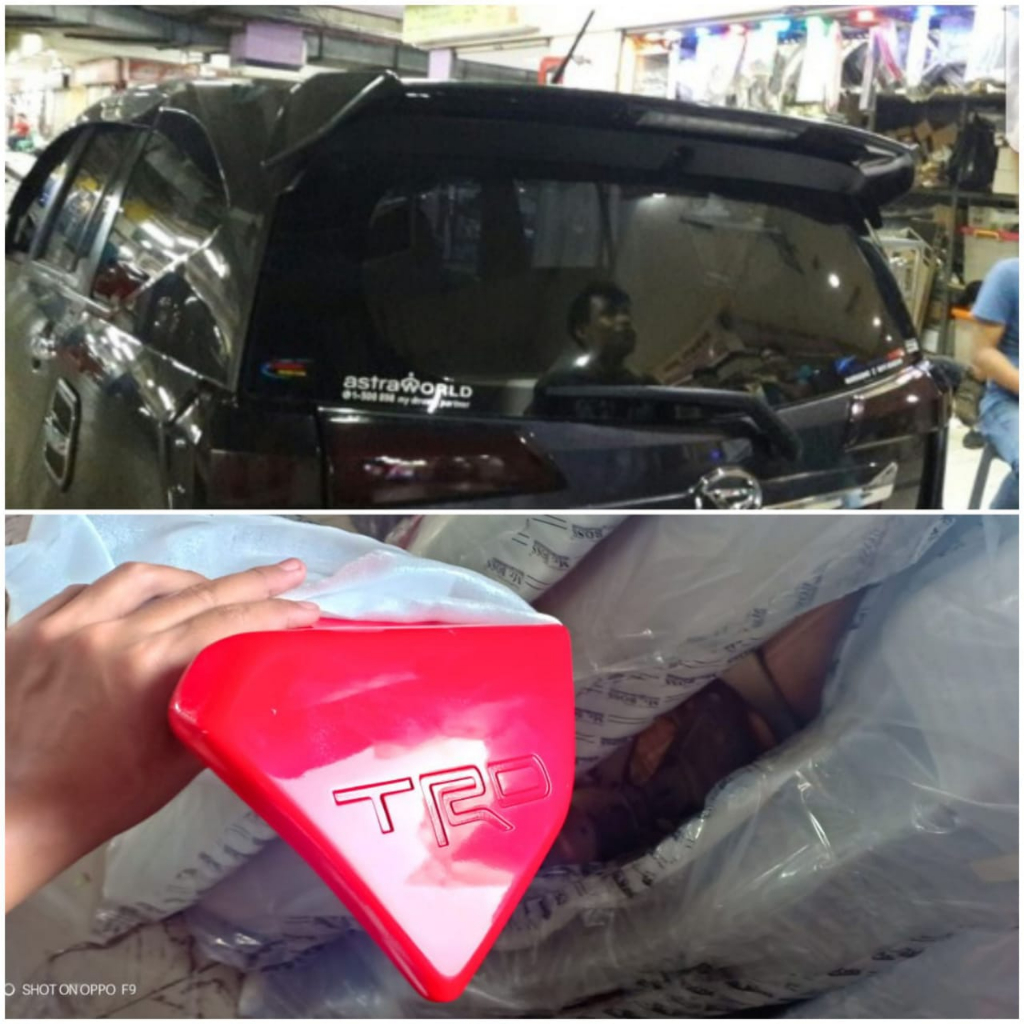 SPOILER MOBIL CALYA MODEL TRD WARNA BODY SUDAH TERMASUK LAMPU SPOILER - SPOILER MOBIL CALYA BAHAN PL