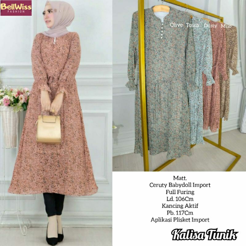 kalisa tunik by bellwiss || ceruty baby doll import ld106