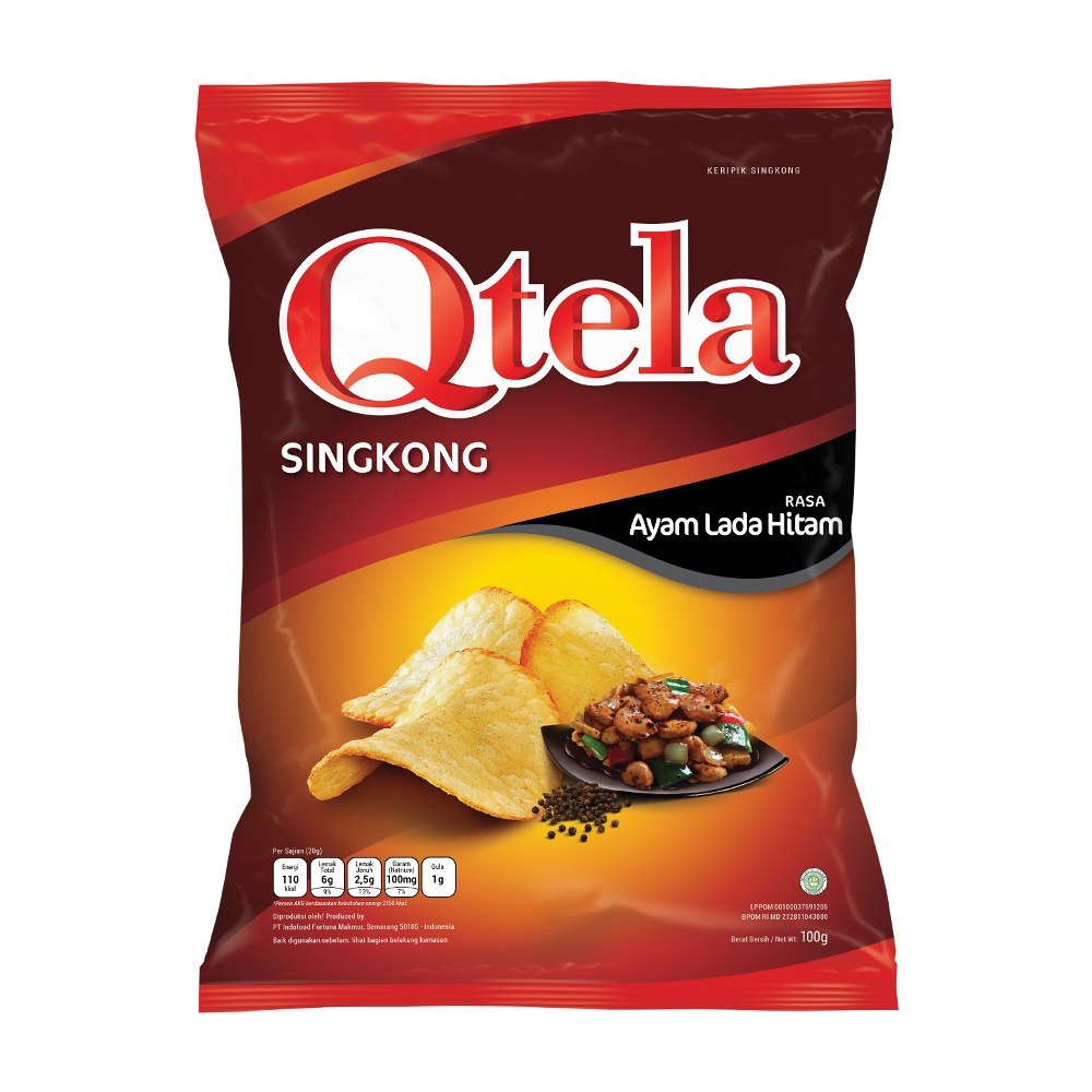 

[100 Gram] Qtela Singkong Ayam Lada Hitam 100 gr