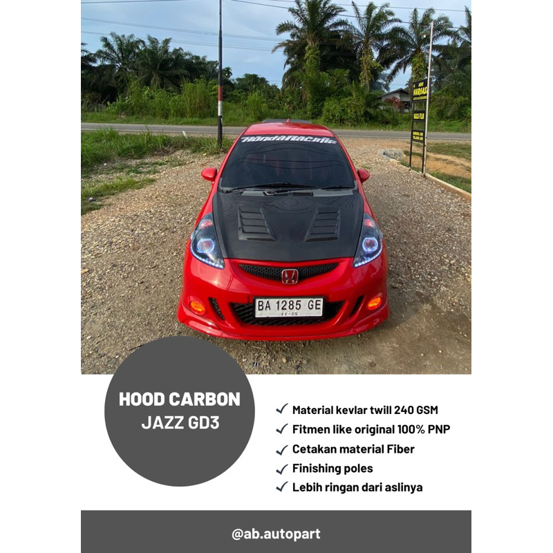 Kap mesin karbon jazz