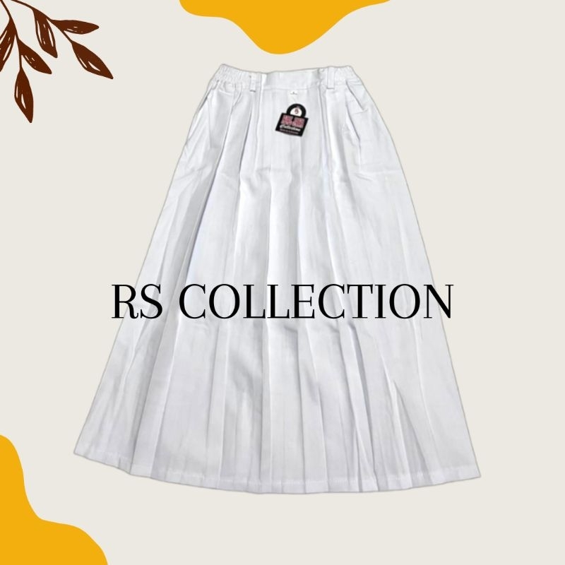 ROK PUTIH PANJANG REMPEL SD MI PEREMPUAN/ROK PANJANG REMPEL PUTIH SD