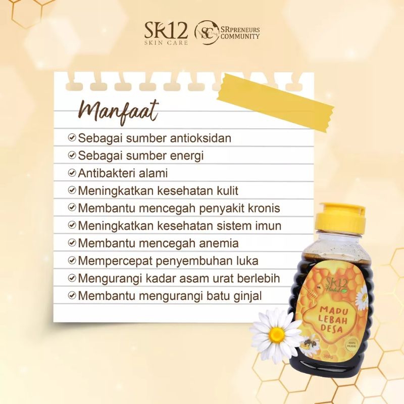 

MADU LEBAH SR12 HERBAL BPOM/BADUY DAN DESA/100% MADU ASLI ALAMI