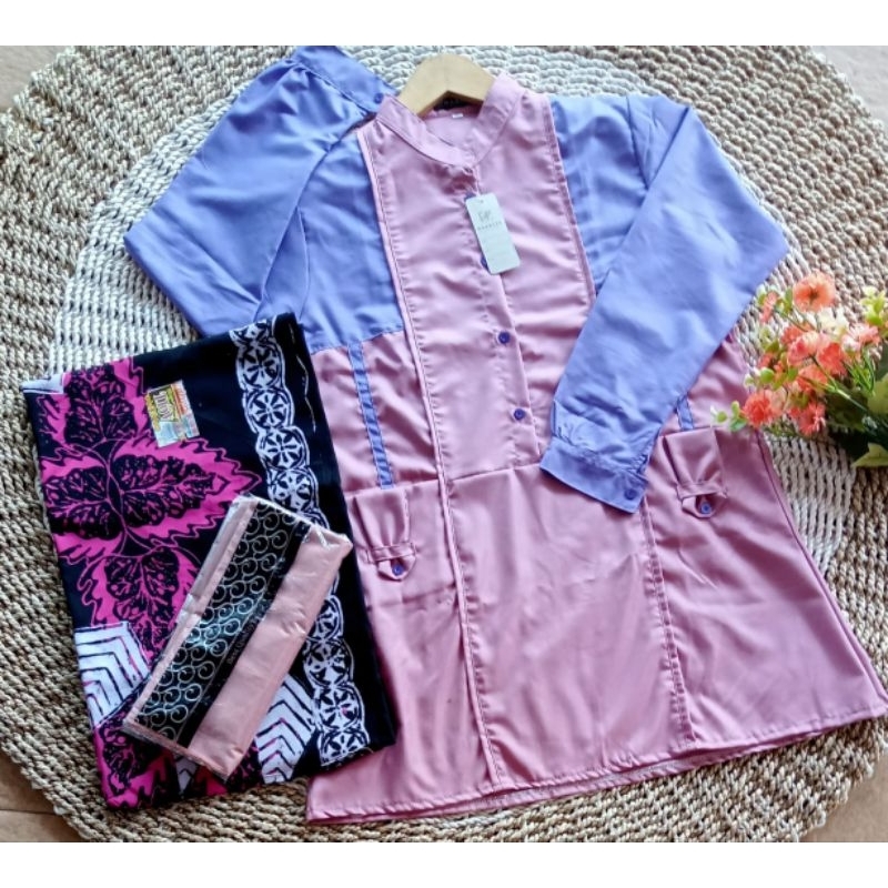 Setelan Santri Putri//Set Tunik Toyobo//Set Tunik Santri