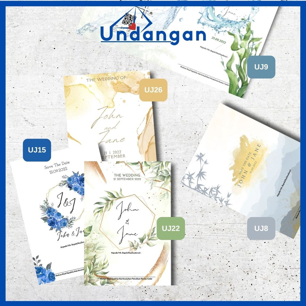 [UNDANGAN PERNIKAHAN] Undangan Pernikahan BC TIK 160 GSM | Surat Undangan Pernikahan Unik Murah | Un