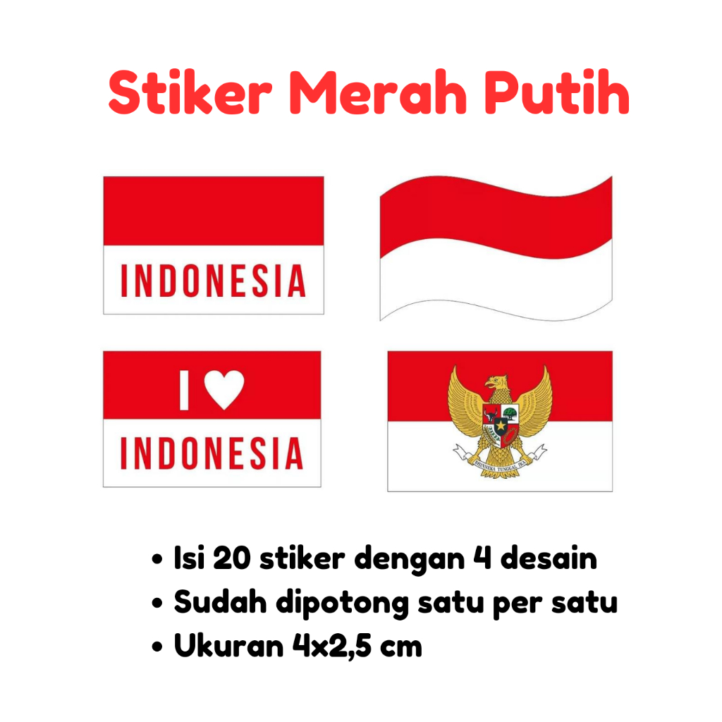 

Stiker Merah Putih - Stiker tempel - stiker bendera - stiker pipi