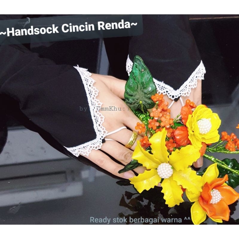 Handsock Cincin Renda/ Manset Jari Tangan wanita Jersey premium/ sarung tangan