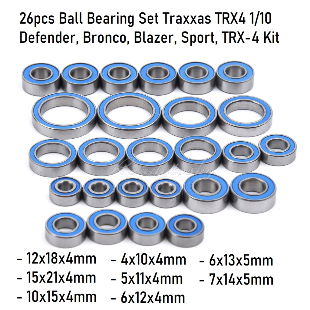 26pcs Ball Bearing Set Traxxas TRX4 Defender Bronco Blazer Sport TRX-4 Kit 1/10 Rc Car Adventure Cra
